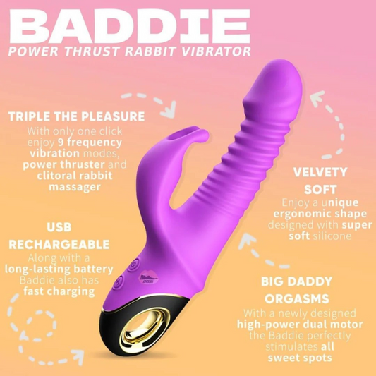 Baddie Power Thrust Rabbit Vibrator