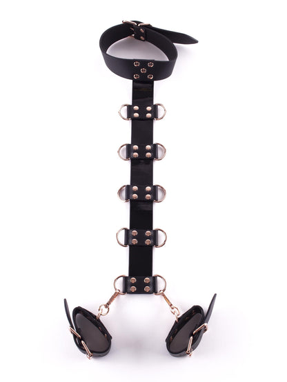 LacyNighty™ Signature Faux Leather Neck to Wrist Restraint