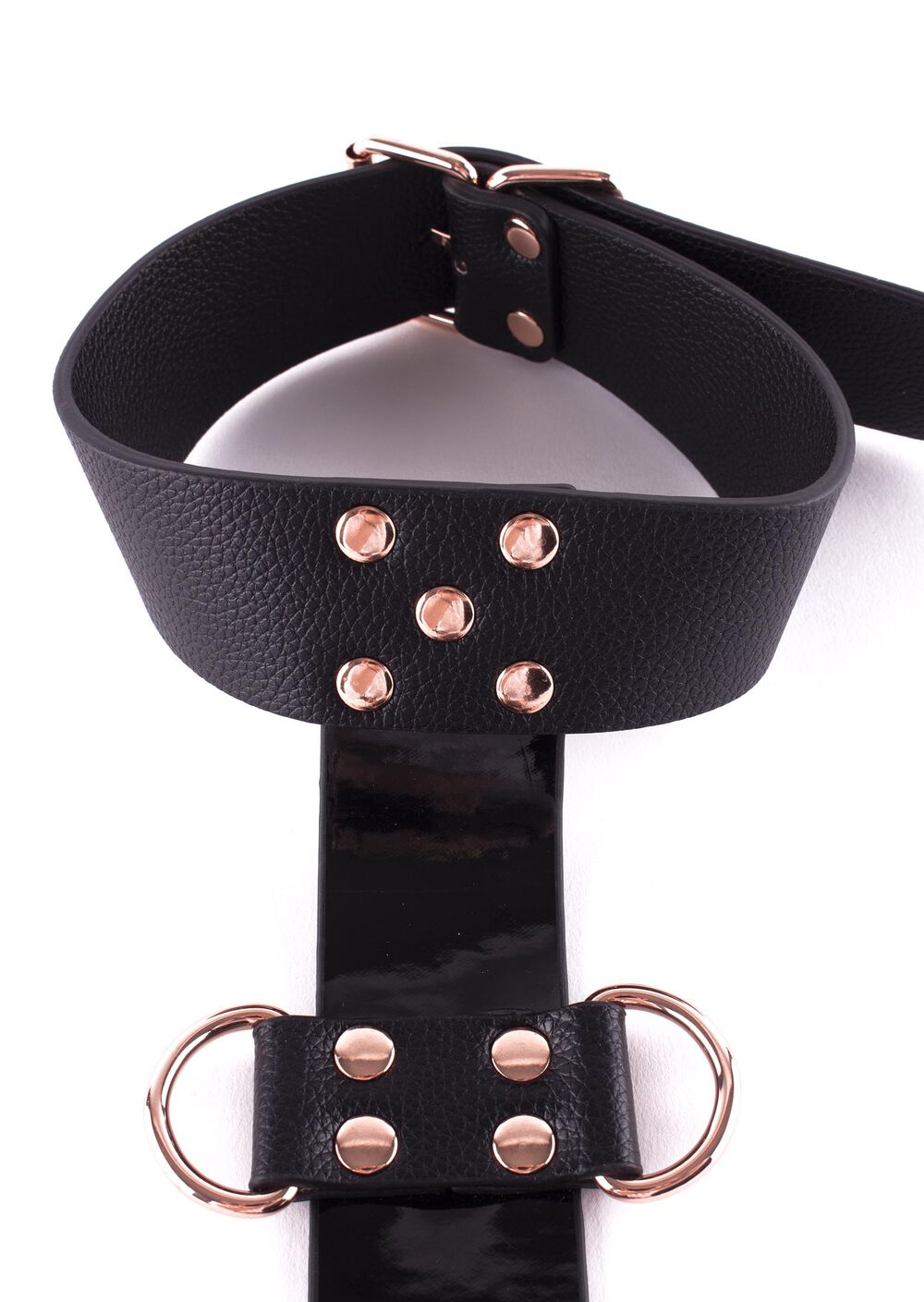 LacyNighty™ Signature Faux Leather Neck to Wrist Restraint