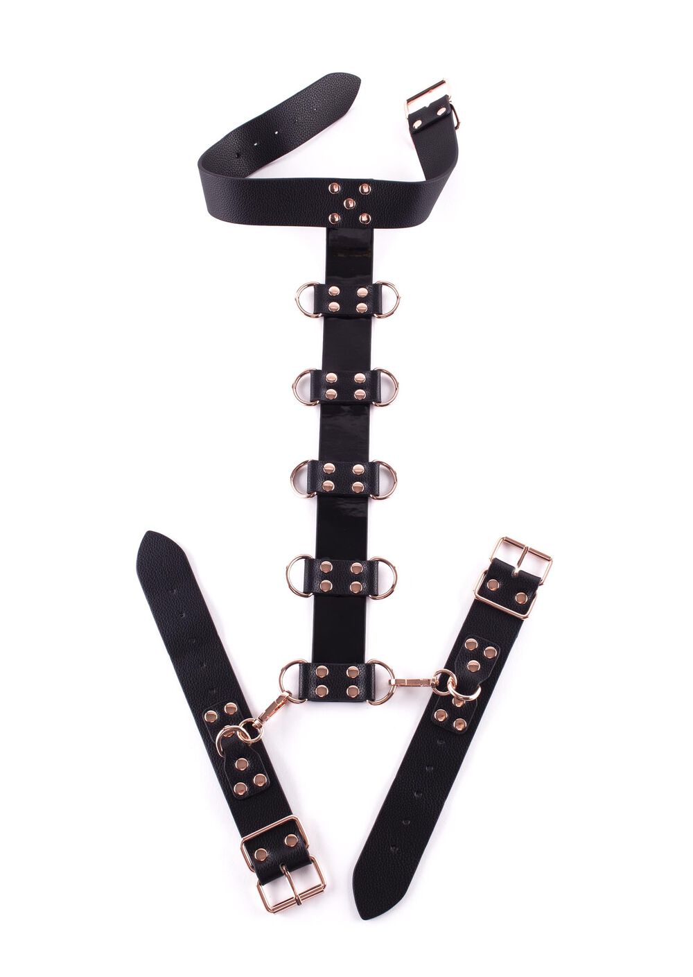 LacyNighty™ Signature Faux Leather Neck to Wrist Restraint