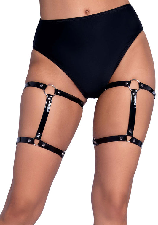 LacyNighty™ Dual Strap Studded Thigh High Garters