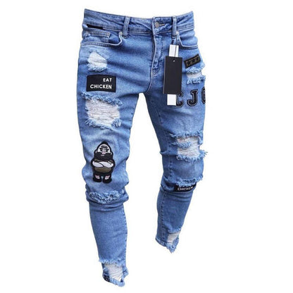 Ripped Skinny Biker Jeans