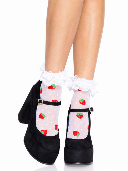 LacyNighty™ Strawberry Ruffle Top Anklets