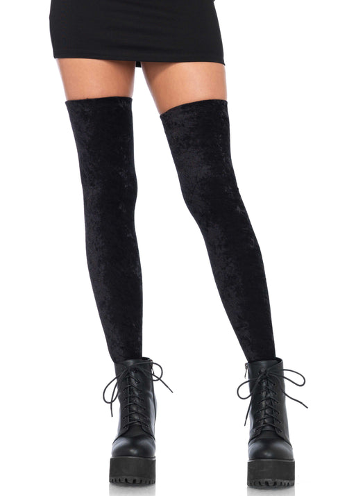 LacyNighty™ Crushed Velvet Thigh Highs