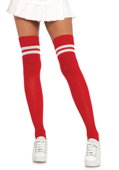 LacyNighty™ Ribbed Athletic Thigh Highs