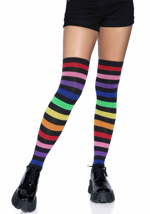 LacyNighty™ Rainbow Thigh High Socks