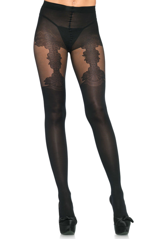 LacyNighty™ Floral Garterdetail Pantyhose