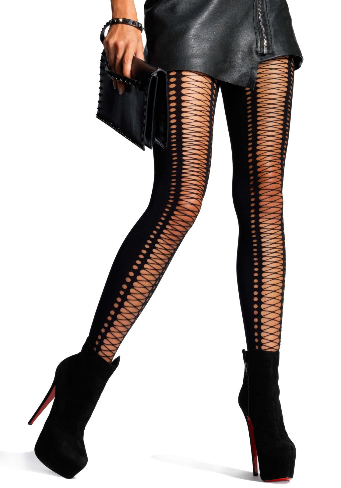 LacyNighty™ Elastane Lace Up Pantyhose