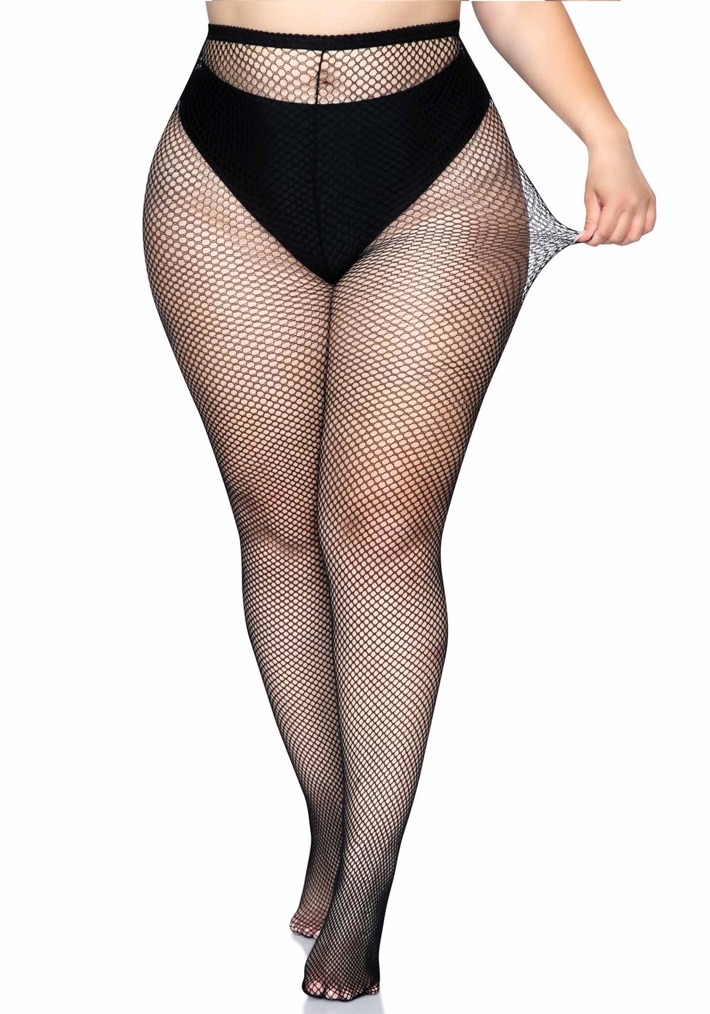 LacyNighty™ Plus Fishnet Pantyhose