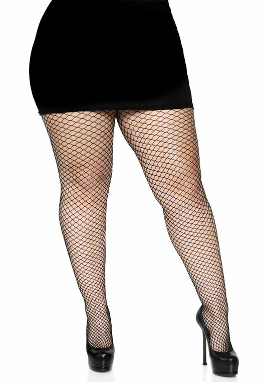 LacyNighty™ Plus Elastane Industrial Fishnet Pantyhose