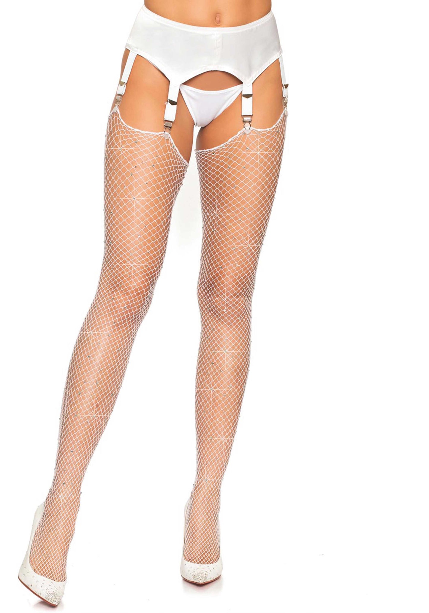 LacyNighty™ Rhinestone Fishnet Stockings