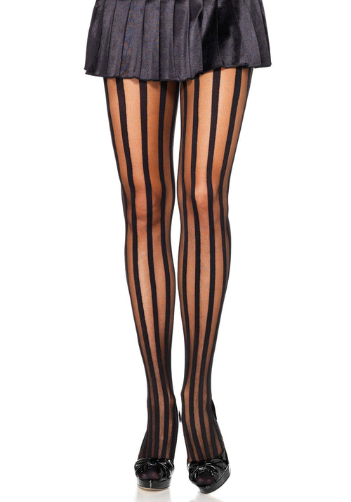 LacyNighty™ Sheer Pantyhose with Vertical Stripe