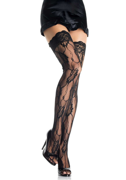 LacyNighty™ Romantic Rose Lace Thigh Highs