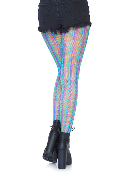 LacyNighty™ Lurex Rainbow Fishnet Pantyhose