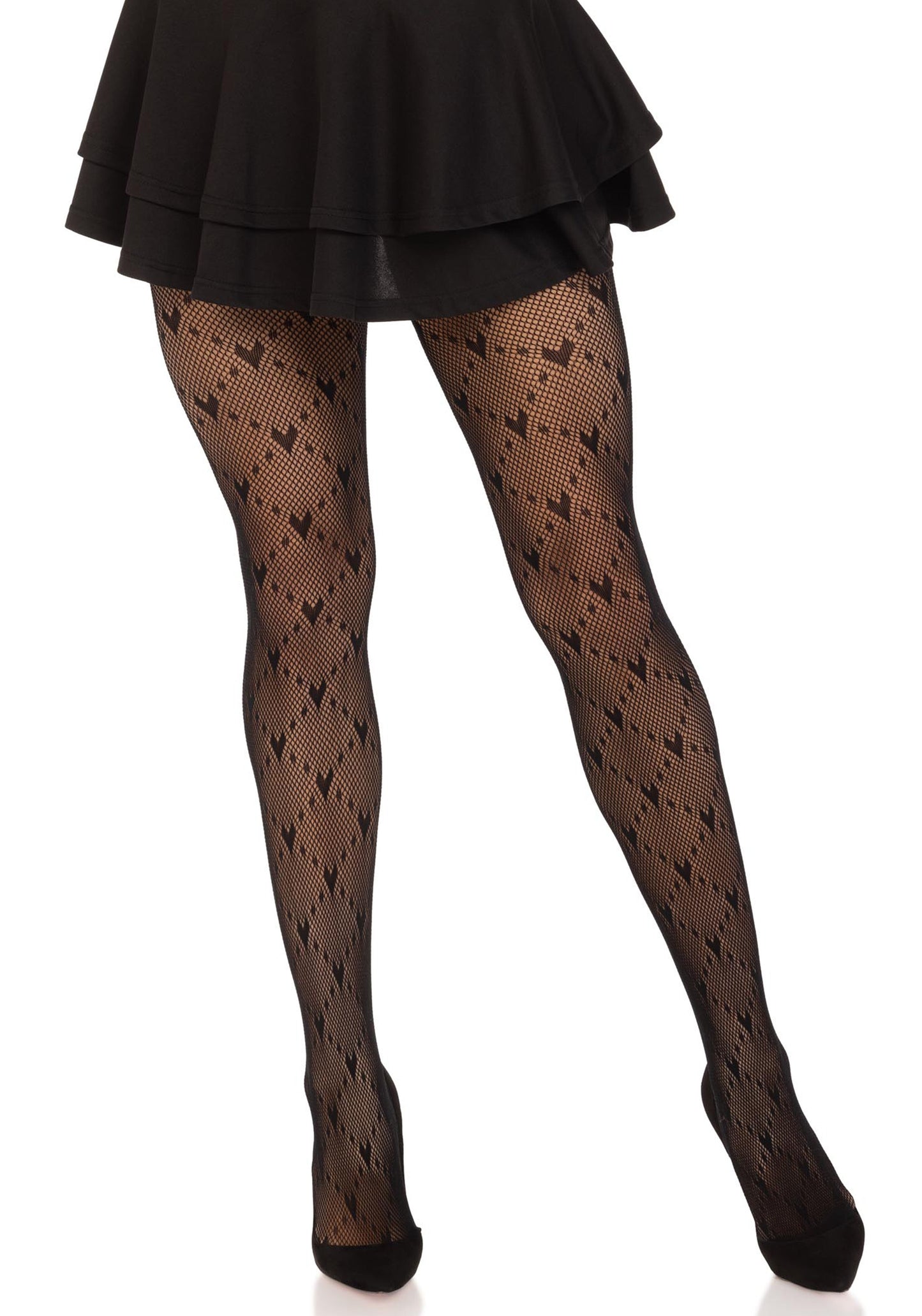 LacyNighty™ Love Struck Heart Net Pantyhose