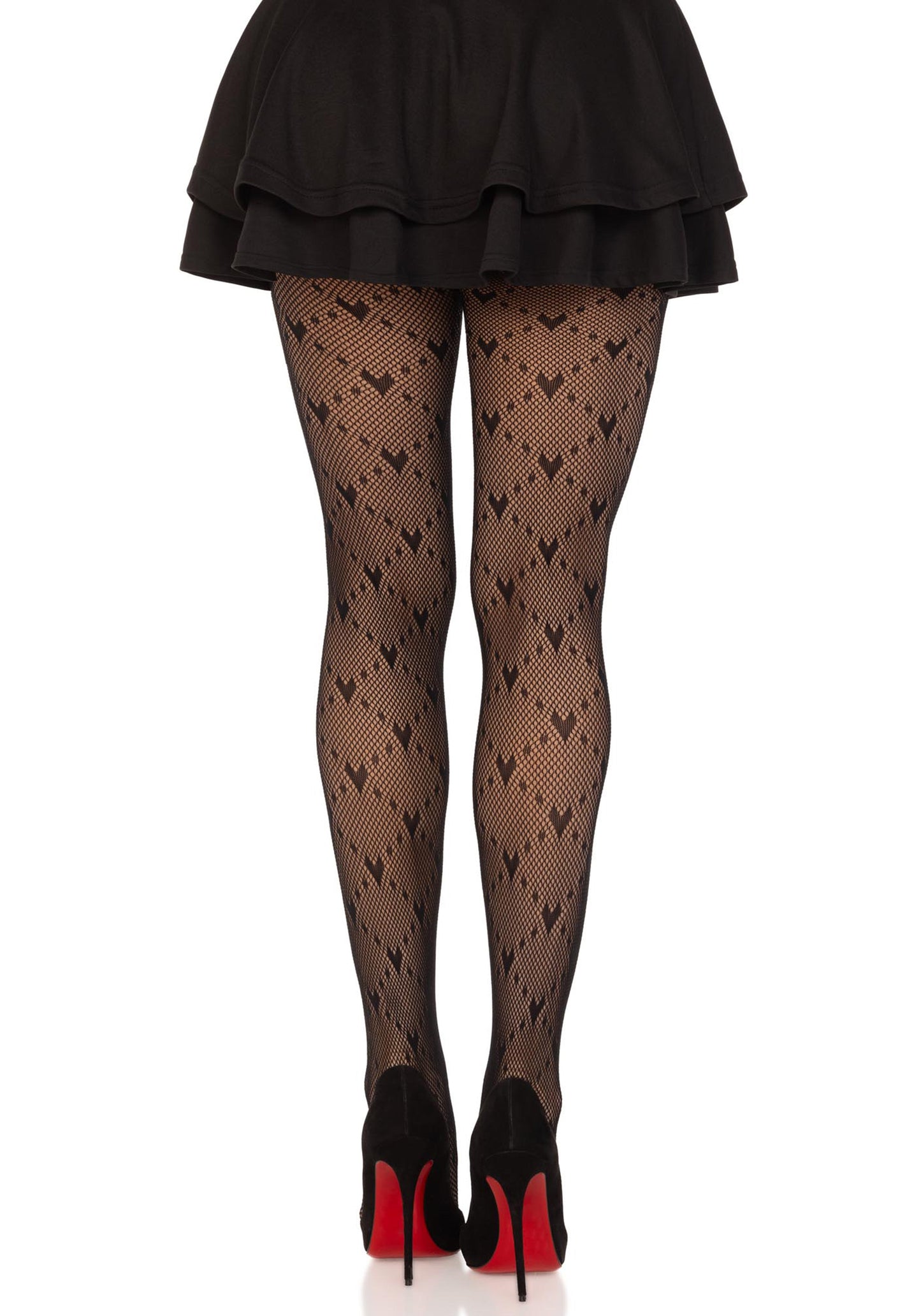 LacyNighty™ Love Struck Heart Net Pantyhose