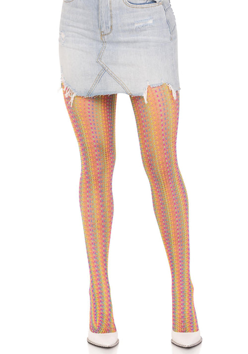 LacyNighty™ Rainbow Crochet Net Pantyhose