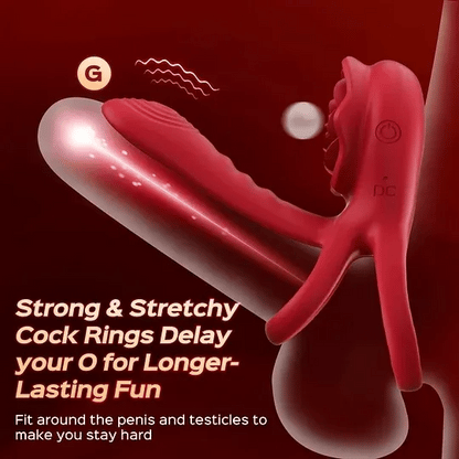 💥2025 New Rose Ring-FLORAX 15° Curve Boost & Bloom Cock Ring-4 in 1 Couple Toy Penis Ring