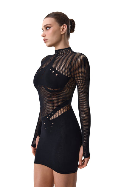 LacyNighty™ Dress Mesh Black