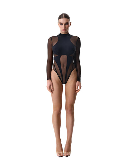 LacyNighty™ Body Mesh Black