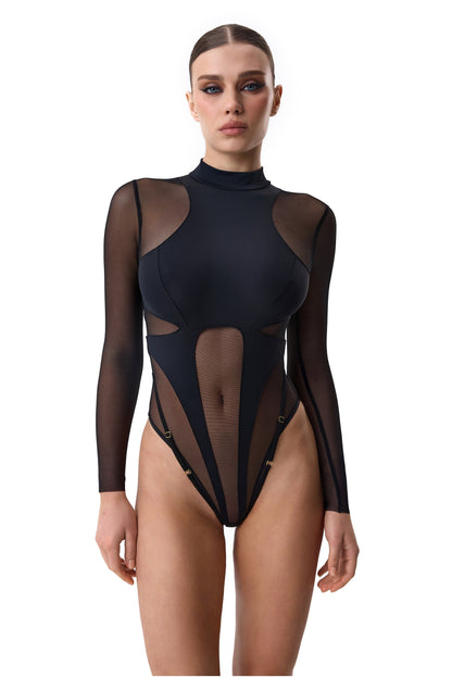 LacyNighty™ Body Mesh Black