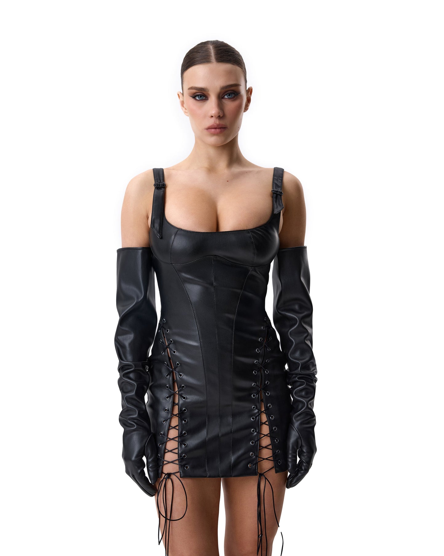 LacyNighty™ Dress Leather Black