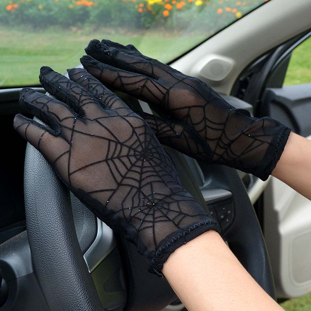 Womens Spider Web Gloves