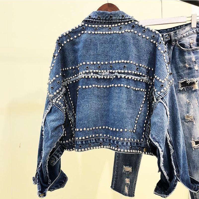 Denim Jacket with Rhinestones