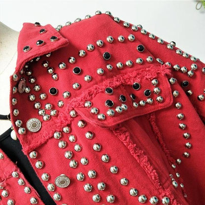 Denim Jacket with Rhinestones