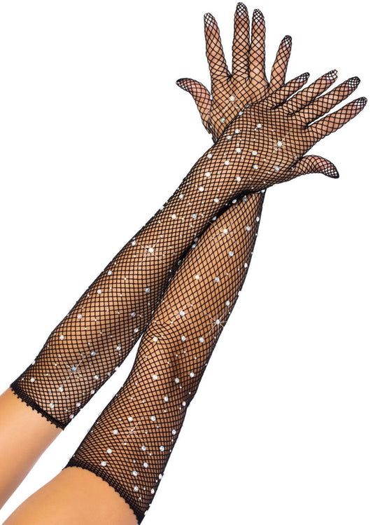 LacyNighty™ Rhinestone Long Sleeve Gloves