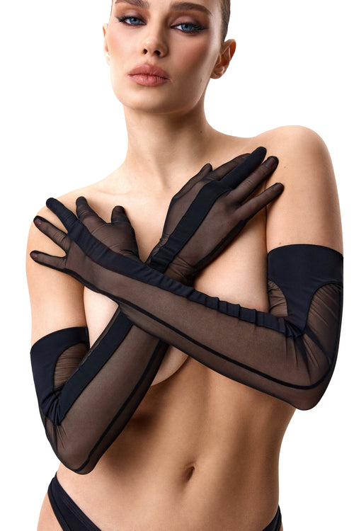 LacyNighty™ Gloves Mesh Black