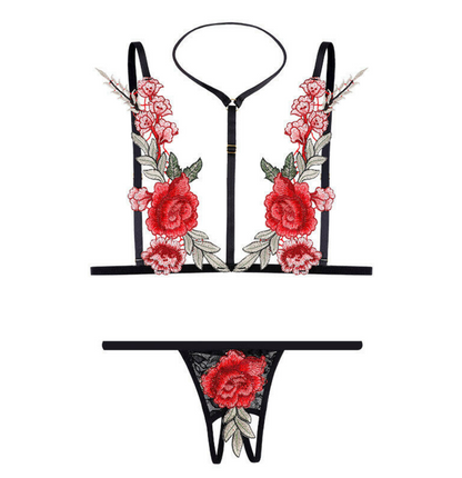 LacyNighty™ Rose Bed Lingerie Set