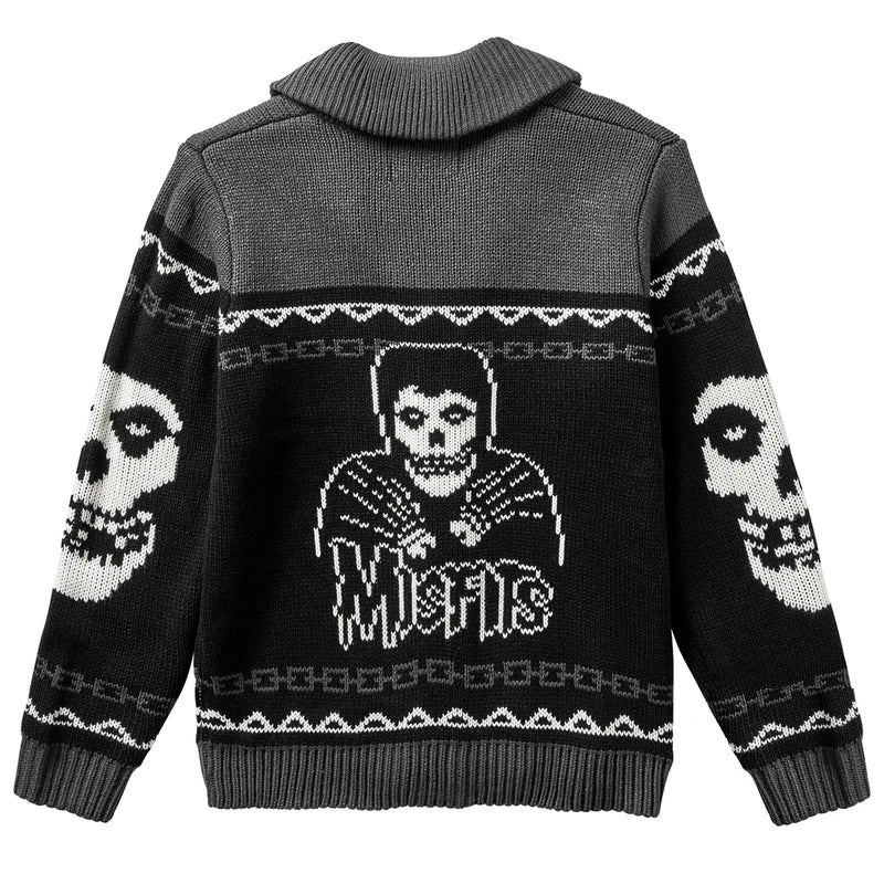 Skull Pattern Knit Sweater