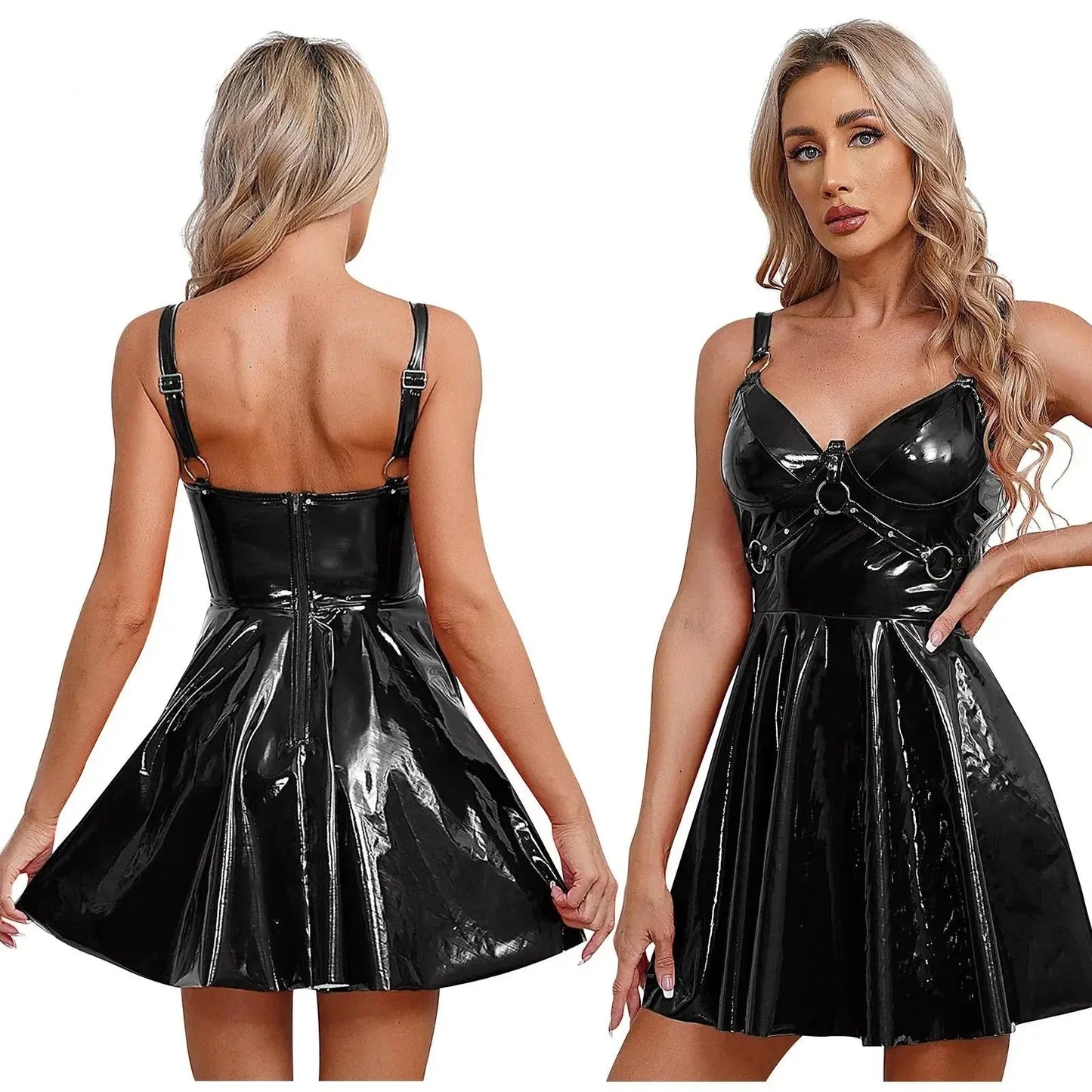 Glossy Leather Latex Dress