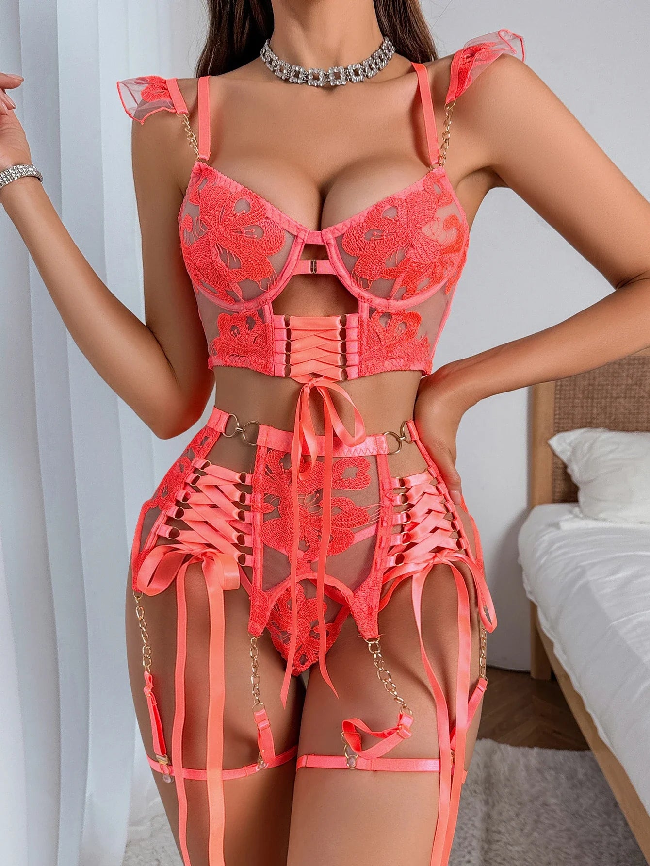 Citrus Blaze Lingerie Set