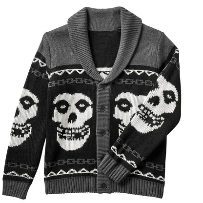 Skull Pattern Knit Sweater