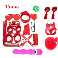 Leather 15 pcs red