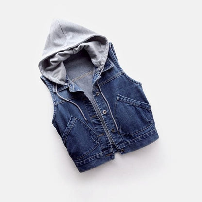 Hooded Denim Vest