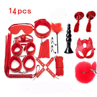 Leather 14pcs red