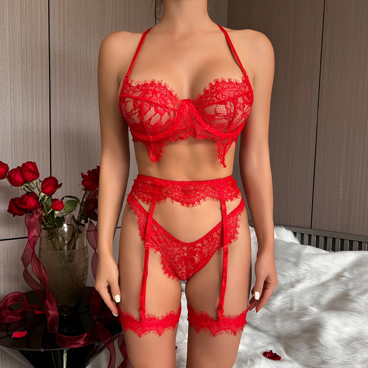 Lace Dreams 4-Piece Lingerie Set