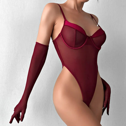 Mira Bodysuit Set - Burgundy