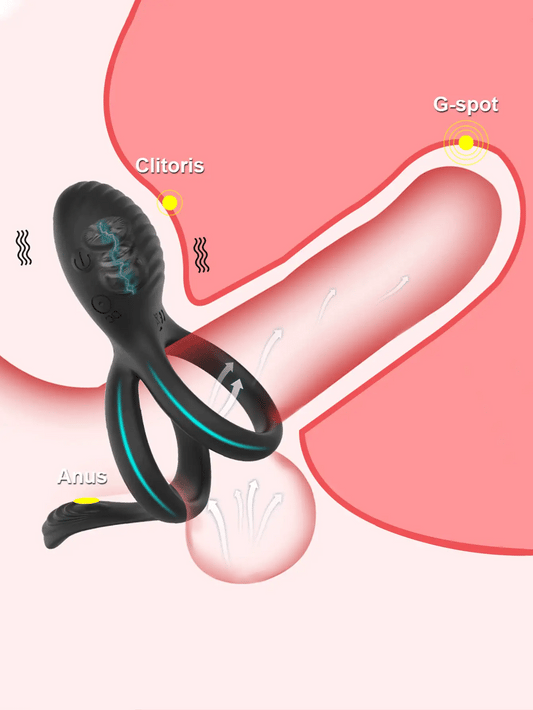 💥2025 New 7 Vibration Modes Penis Ring for Men, Silicone Waterproof Couples Vibrator for Perineum Stimulation