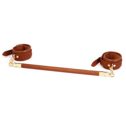 LacyNighty™ Brown Leather Bar Restraints