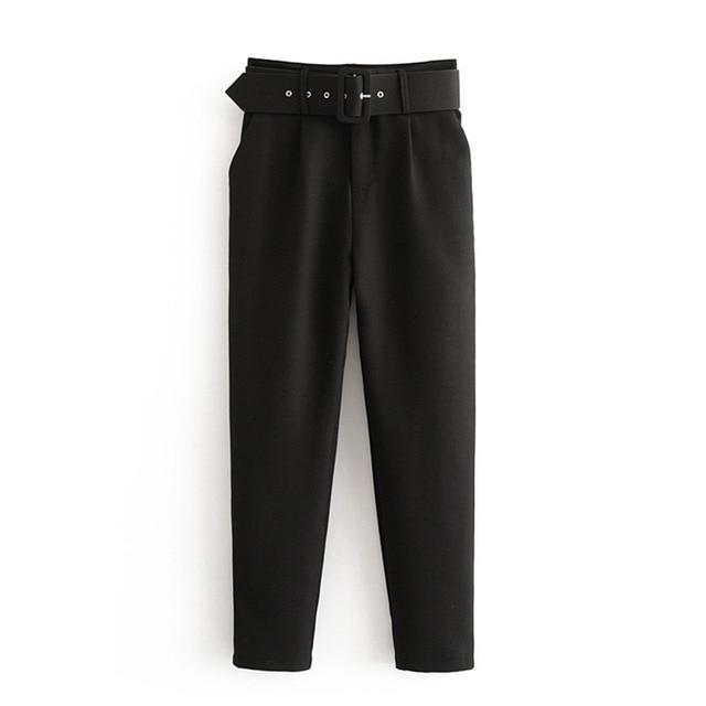 Office Lady Suit Pants with Belt