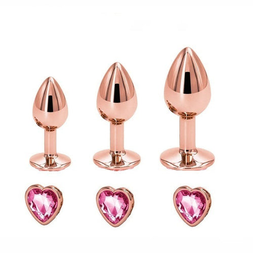 LacyNighty™ Rose Gold Tush Stimulator -  Set of 3