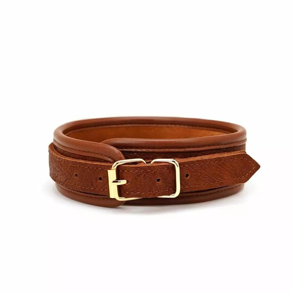 LacyNighty™ Brown Leather Collar & Leash