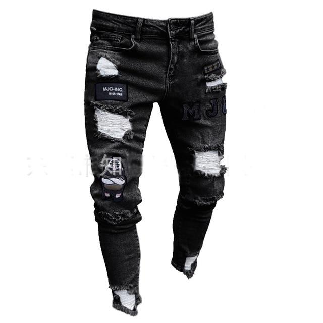 Ripped Skinny Biker Jeans